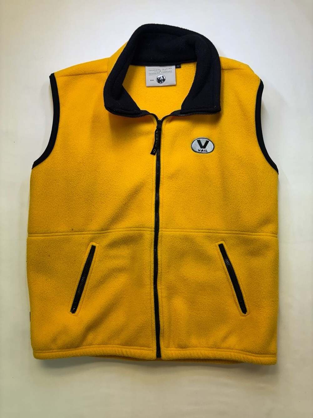 Colorado Trading & Clothing Company Vail Full Zip Fleece Vest Yellow Size L